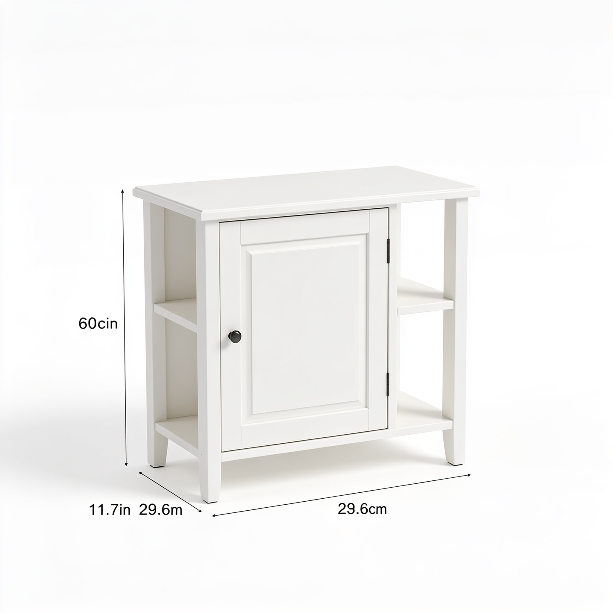 DanielaAlannah Shirai Sangyo PTS-8560D WH Under-Counter Storage Rack, Door Type, Cabinet, Wooden, Combined Width for Kitchen and Dining Room, Simple Design, White, Width 23.6 inches (60 cm), Depth 11.7 inches (29.6