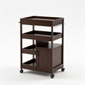 DanielaAlannah SWTYMIKI Kitchen Island Cart on Wheels - 4 Tier Rolling Kitchen Table Cart with Storage Shelves, 6 Removable Hooks& Locking Casters, Coffee Bar Cabinet for Dining Room Pantry Office, Espresso
